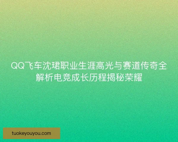 QQ飞车沈珺职业生涯高光与赛道传奇全解析电竞成长历程揭秘荣耀