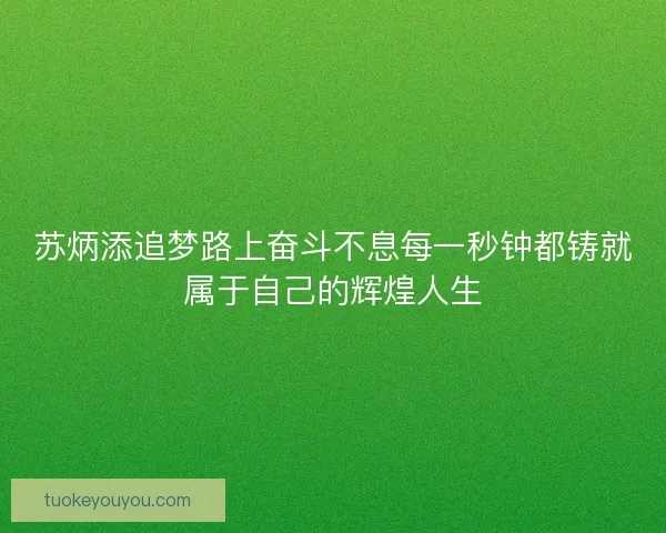 苏炳添追梦路上奋斗不息每一秒钟都铸就属于自己的辉煌人生